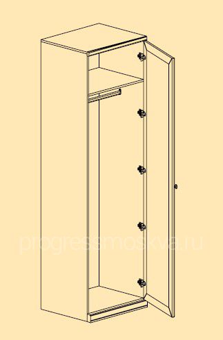Шкаф из массива дуба 1–но дверный (600)  - Модульные шкафы из массива дуба