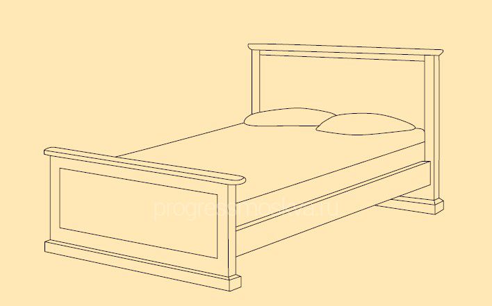Кровать из массива дуба с изножьем 160х200  - Кровати из массива